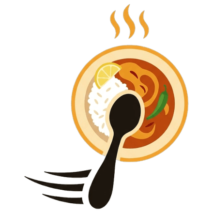 The PaliaEats logo: a steaming bowl of curry and rice with a spoon
